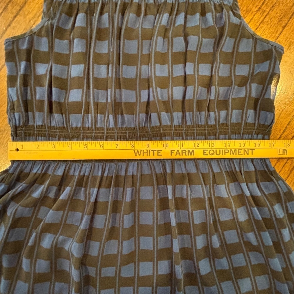 Club Monaco blue and black striped sleeveless lined blouse size M - Picture 13 of 14